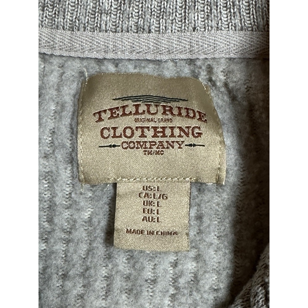 Telluride Clothing Company 1/4 Zip Pullover Fleece Sweater Womens Large Gray - Picture 3 of 6